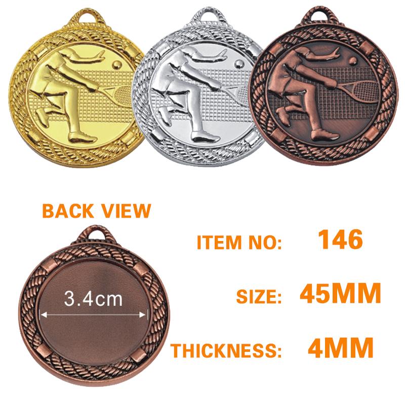45mm tennis medal