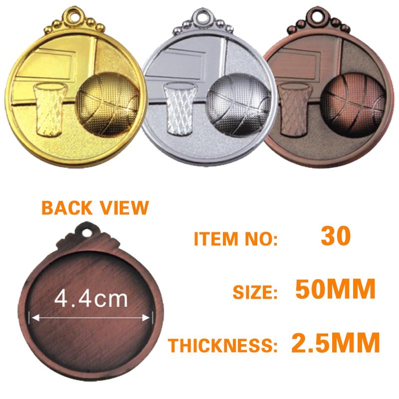 50mm zinc alloy basketball medal