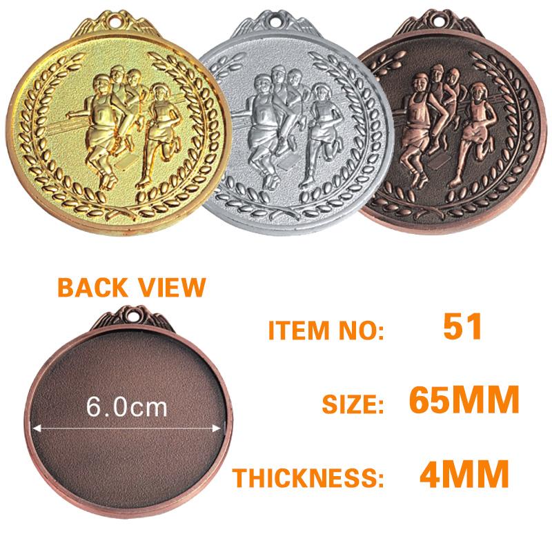 65mm running medal