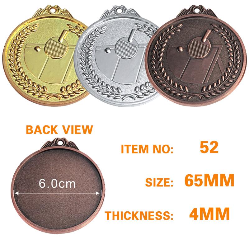 65mm table-tennis medal