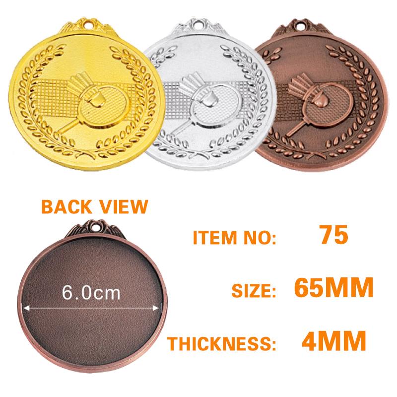 65mm Badminton Medal 