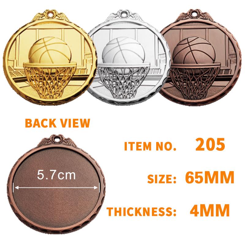 New 65mm Basketball Medal 
