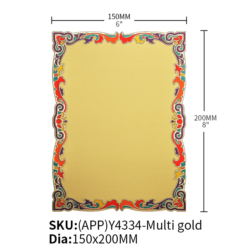 Alumiunum Plaque Plate (APP)Y4334-Multi Gold