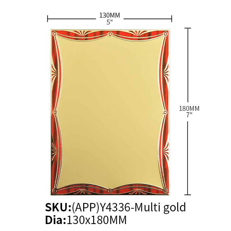 Alumiunum Plaque Plate (APP)Y4336-Multi Gold