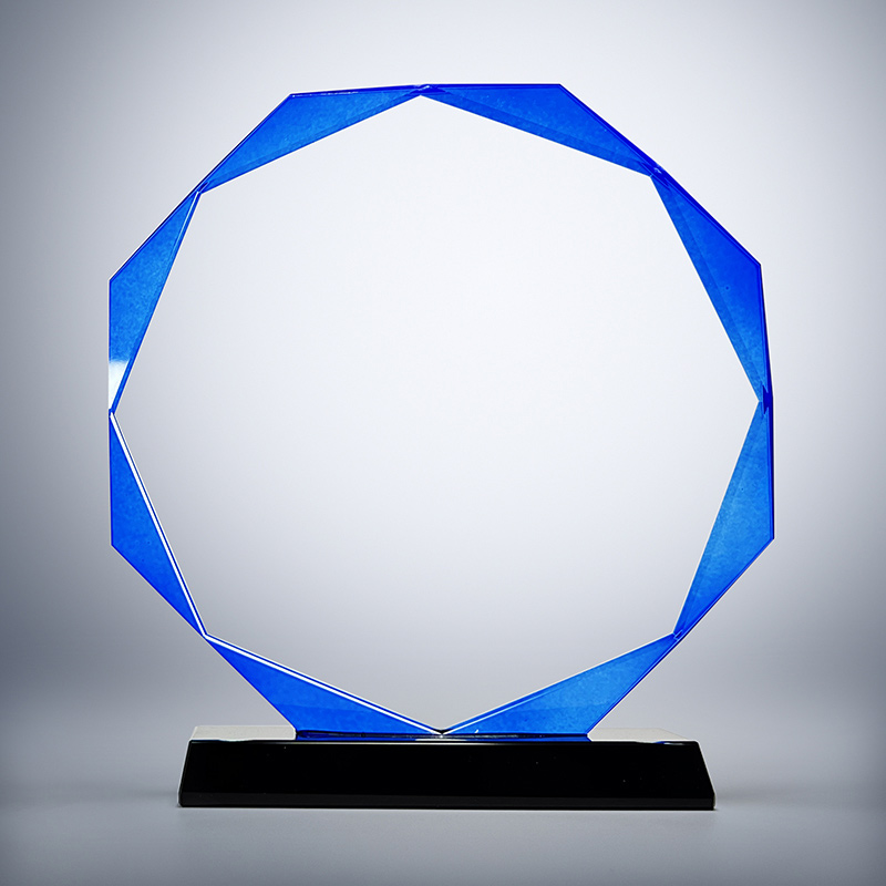 GCP1003 Clear Glass Octangle Trophy With Premium Giftbox-6 Sizes