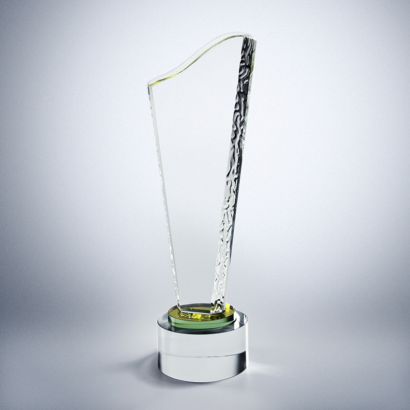 GCP1038 Clear Glass Trophy With Premium Giftbox-3 Sizes 2 Colors