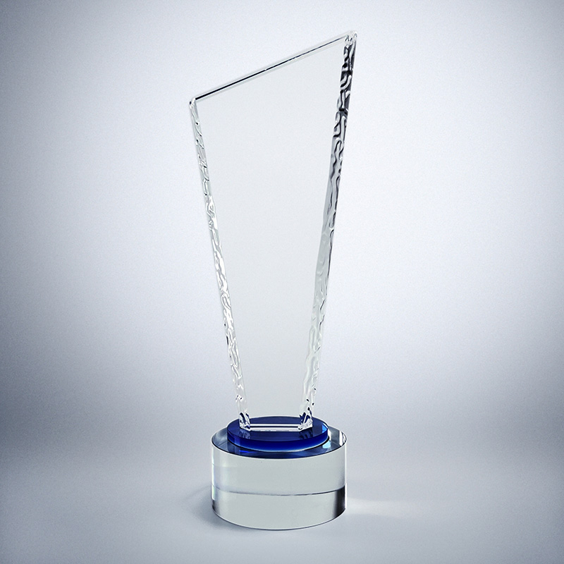 GCP1041 Clear Glass Trophy With Premium Giftbox-3 Sizes 2 Colors 