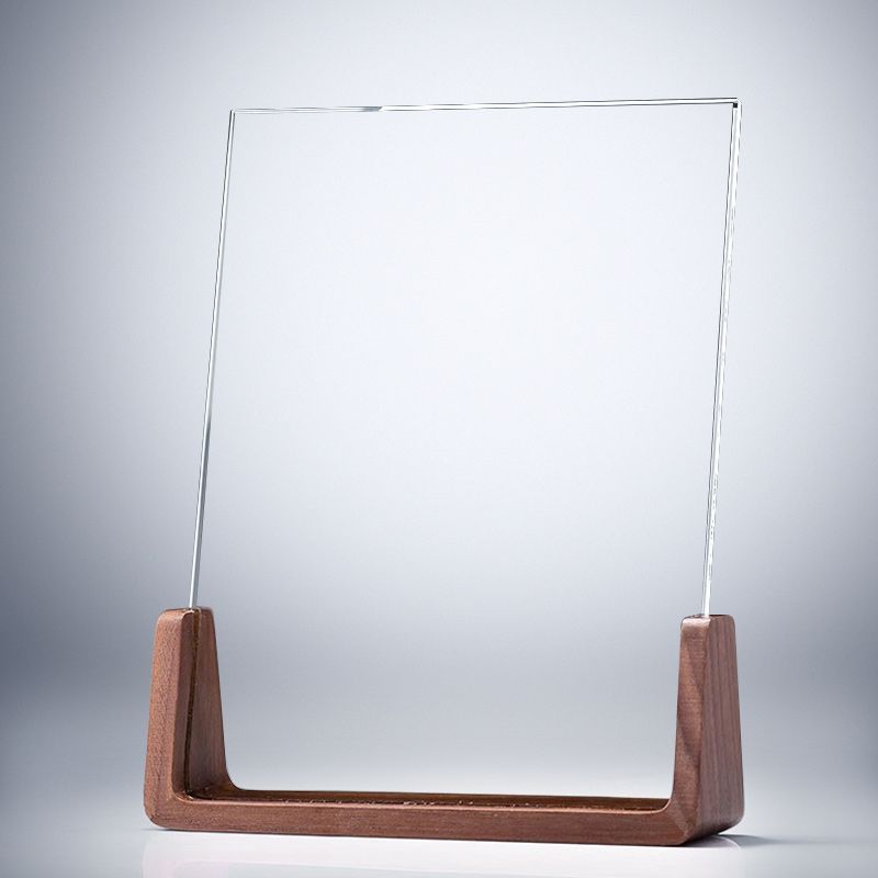 GCP2002 Glass Wood Trophy With Removable Glass -1 Size