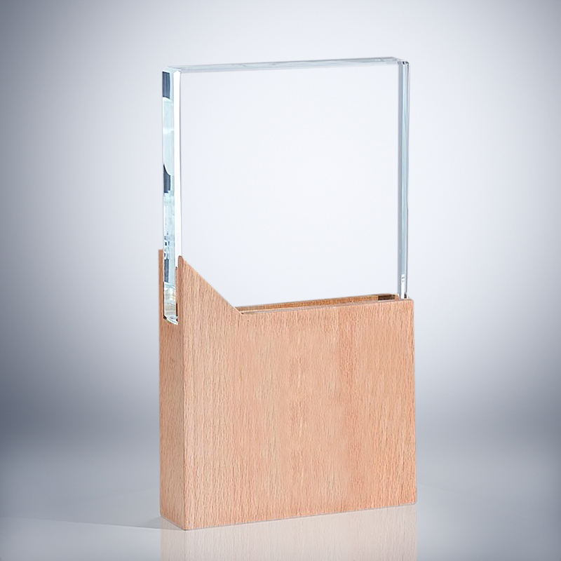 GCP2004 Glass Wood Trophy With Removable Glass -1 Size