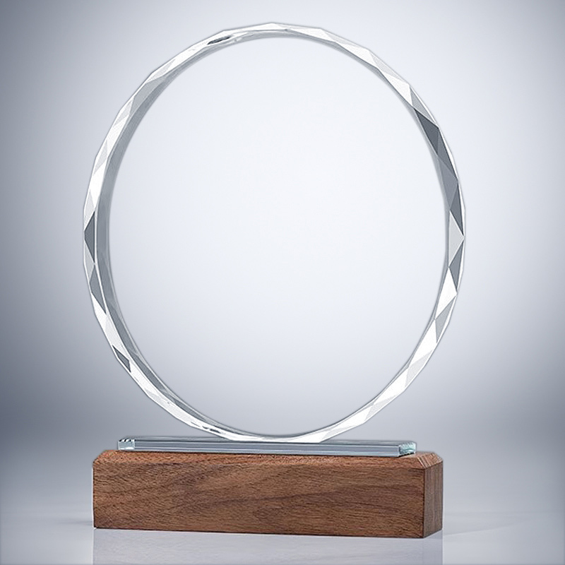 GCP2013 Glass Wood Sun Flower Trophy-3 Sizes