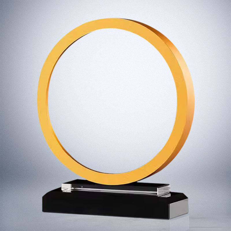 GCP2201 Glass Metal Circle Trophy With Premium Giftbox-1 Size 3 Colors