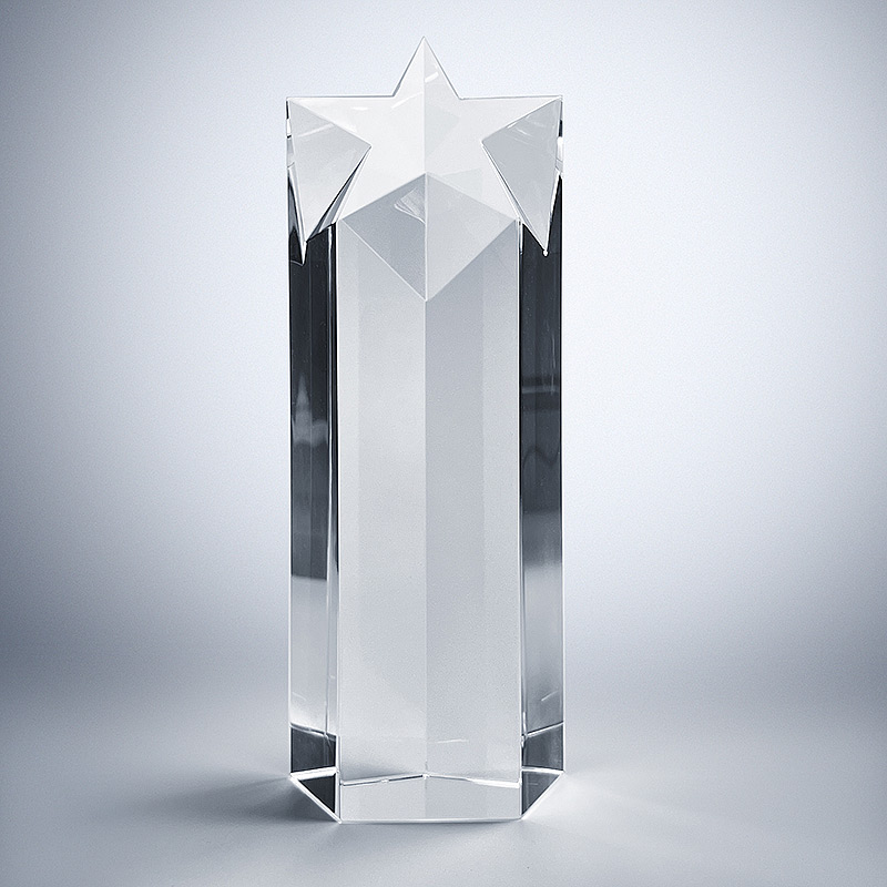 GCP2503 Crystal Star Trophy With Premium Giftbox-1 Size