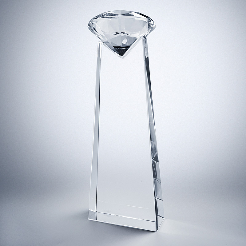 GCP2508 Crystal Diamond Trophy With Premium Giftbox-3 Sizes