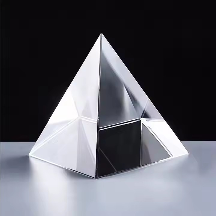 GCP2704 Crystal Glass Pyramid Paperweight-6 Sizes 2 Colors